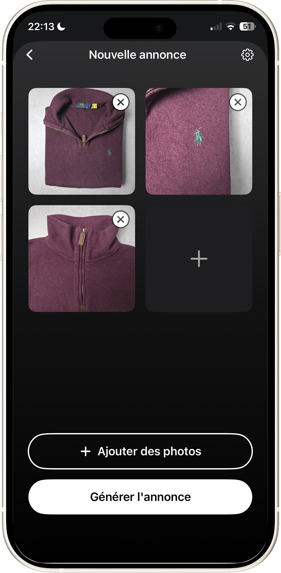iPhone à gauche